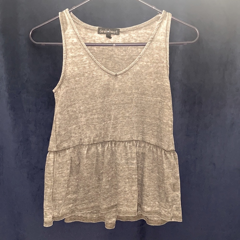 Ruffled Gray Tank Top